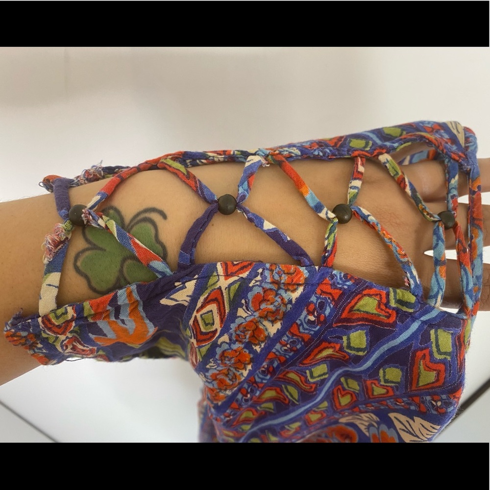 Angie Boho Rayon Western Printed Dress, M - Picture 7 of 8